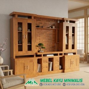 Bufet Partisi TV Kayu Jati Minimalis