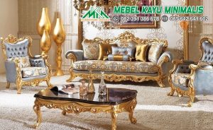 Kursi Tamu Sofa Mewah Ukiran Kayu Jepara