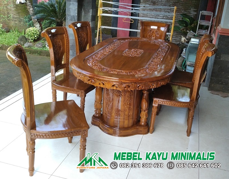 Kursi Makan Kayu Jati Ukiran Jepara Salina