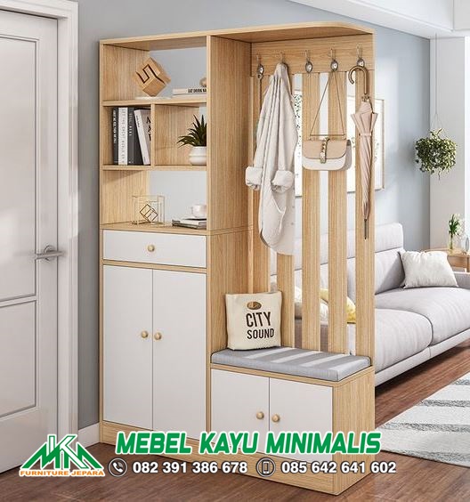 Partisi Sekat Ruang Tamu Minimalis Kayu Modern