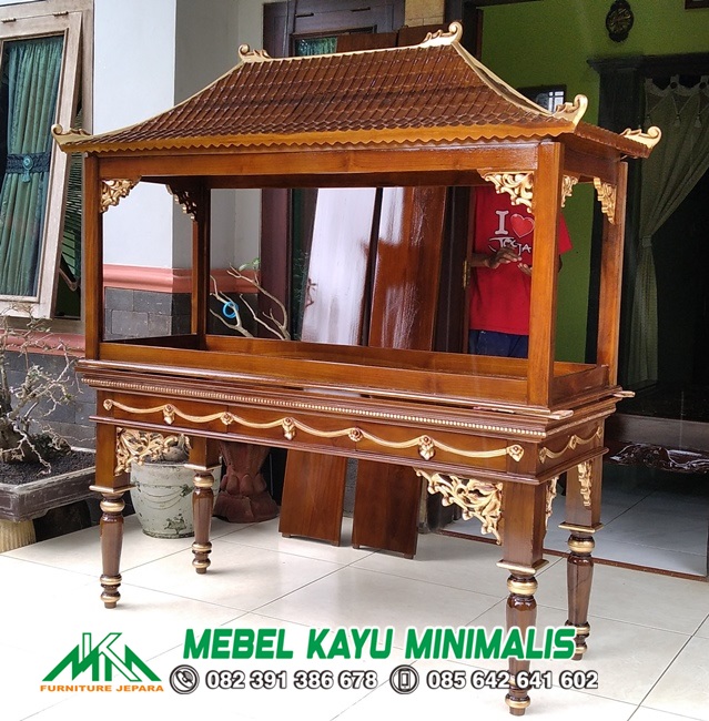 Meja Tempat Aquarium Ukiran Joglo