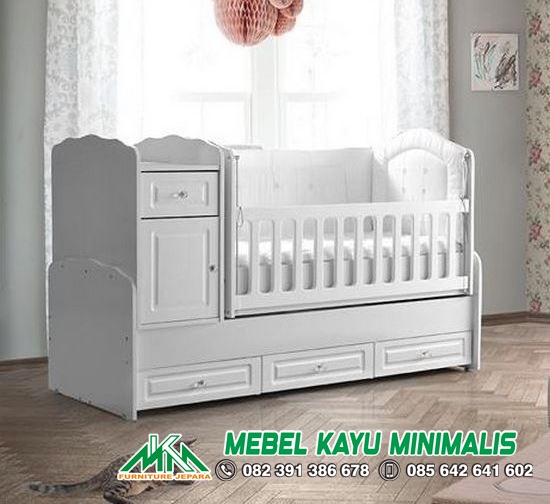 Box Bayi Kayu Minimalis Warna Putih