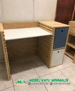 Meja Kerja Minimalis Modern Kayu Jati