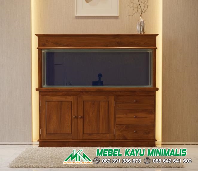 Bufet Aquarium Minimalis Jati Jepara