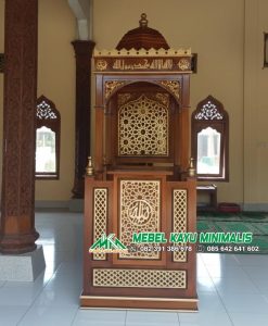 Mimbar Masjid Jepara Minimalis Kaligrafi