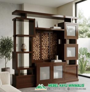 Bufet Partisi Kayu Minimalis Jati Jepara
