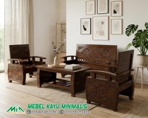 Kursi Tamu Ukir Minimalis Kayu Jati