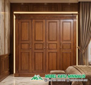 Lemari Pakaian Kayu Jati Minimalis Jepara